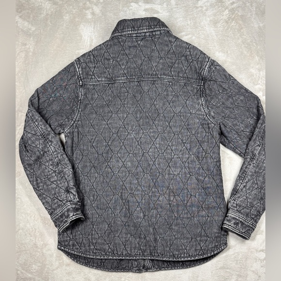 NWOT Blank NYC Quilted Acid Wash Faded Black Button Front Chore Coat Jacket M - Picture 9 of 14